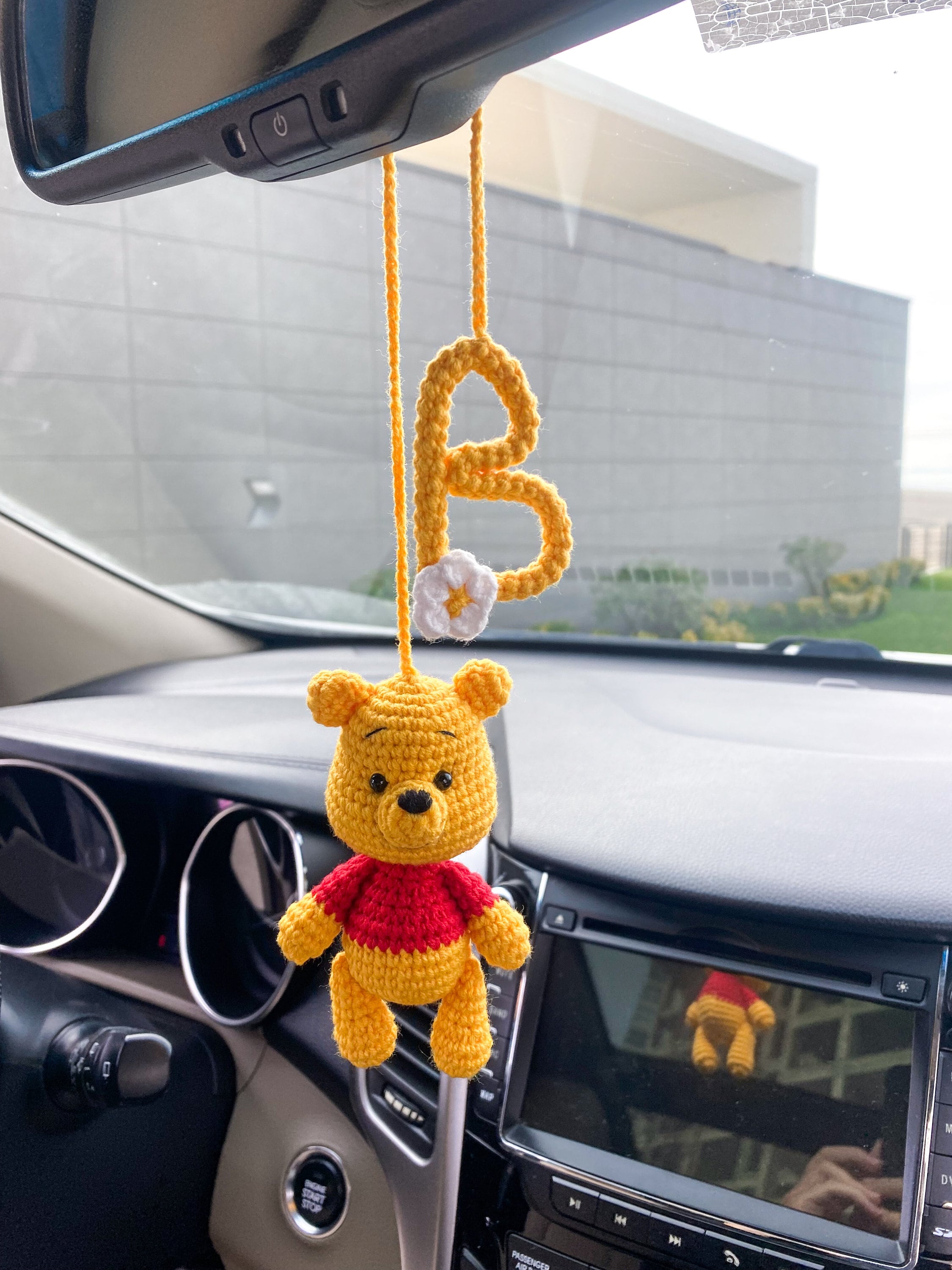 Personalized Crochet Car Accessories Rearview Mirror Hanging Bear Car Ornament Best Friend Gift Ideas Etsy