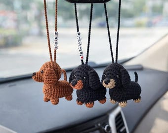 Dachshund Car Charm- Personalized Sausage Dog Breed Gifts - Dog Memorial Keepsake