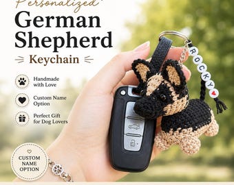 German Shepherd Keychain - Dog Memorial Gift - Pet Keepsake Bag Charm