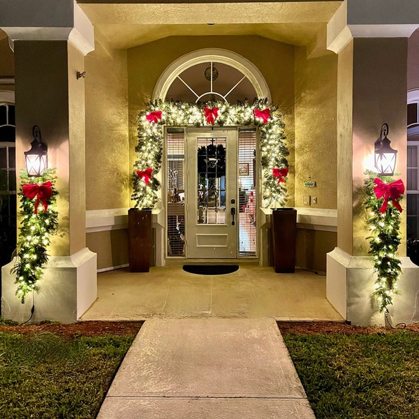 Pre Lit Christmas Garland Etsy