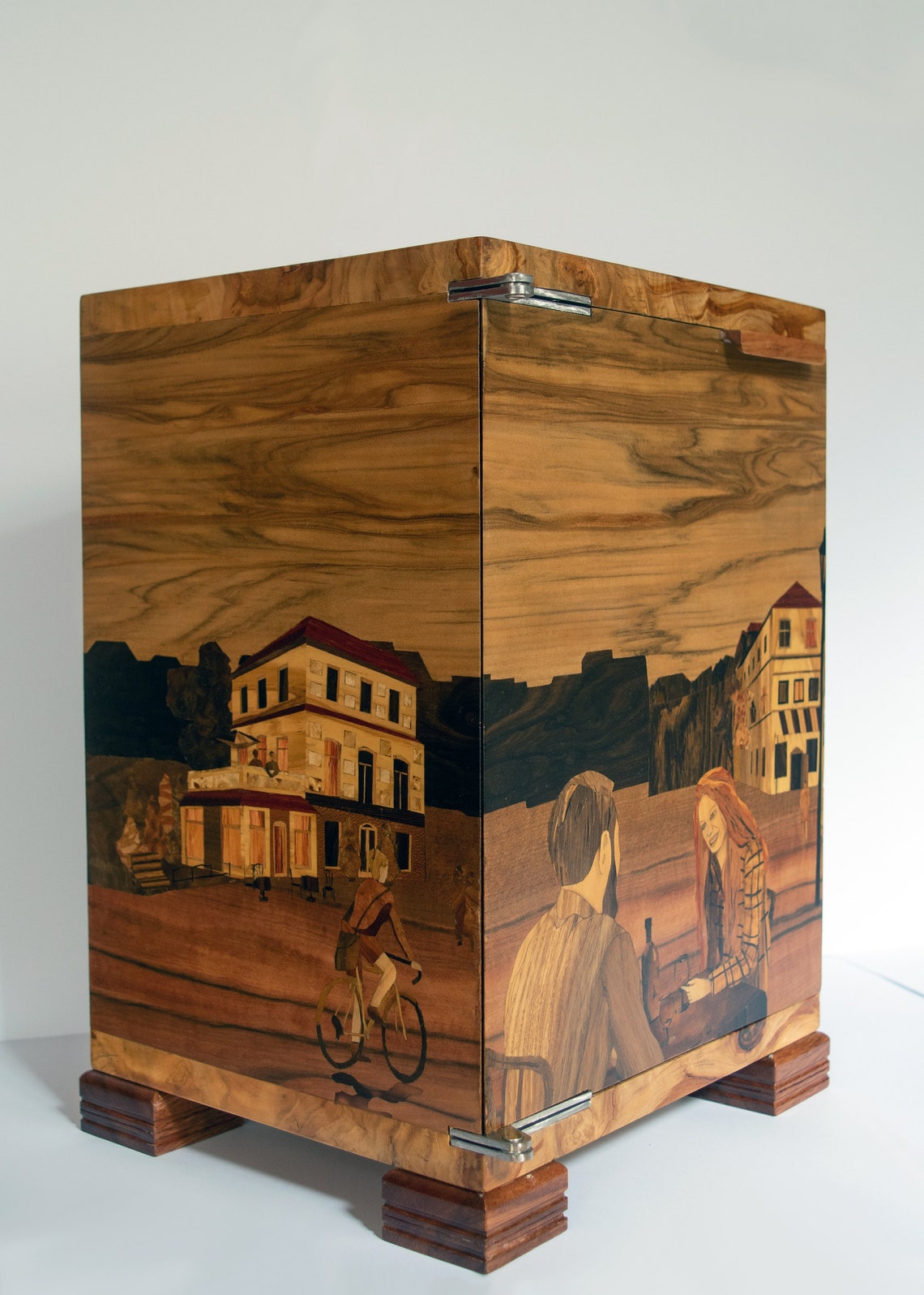 Tabletop Jewelry With Marquetry, Armoire, Jewelry Organizer