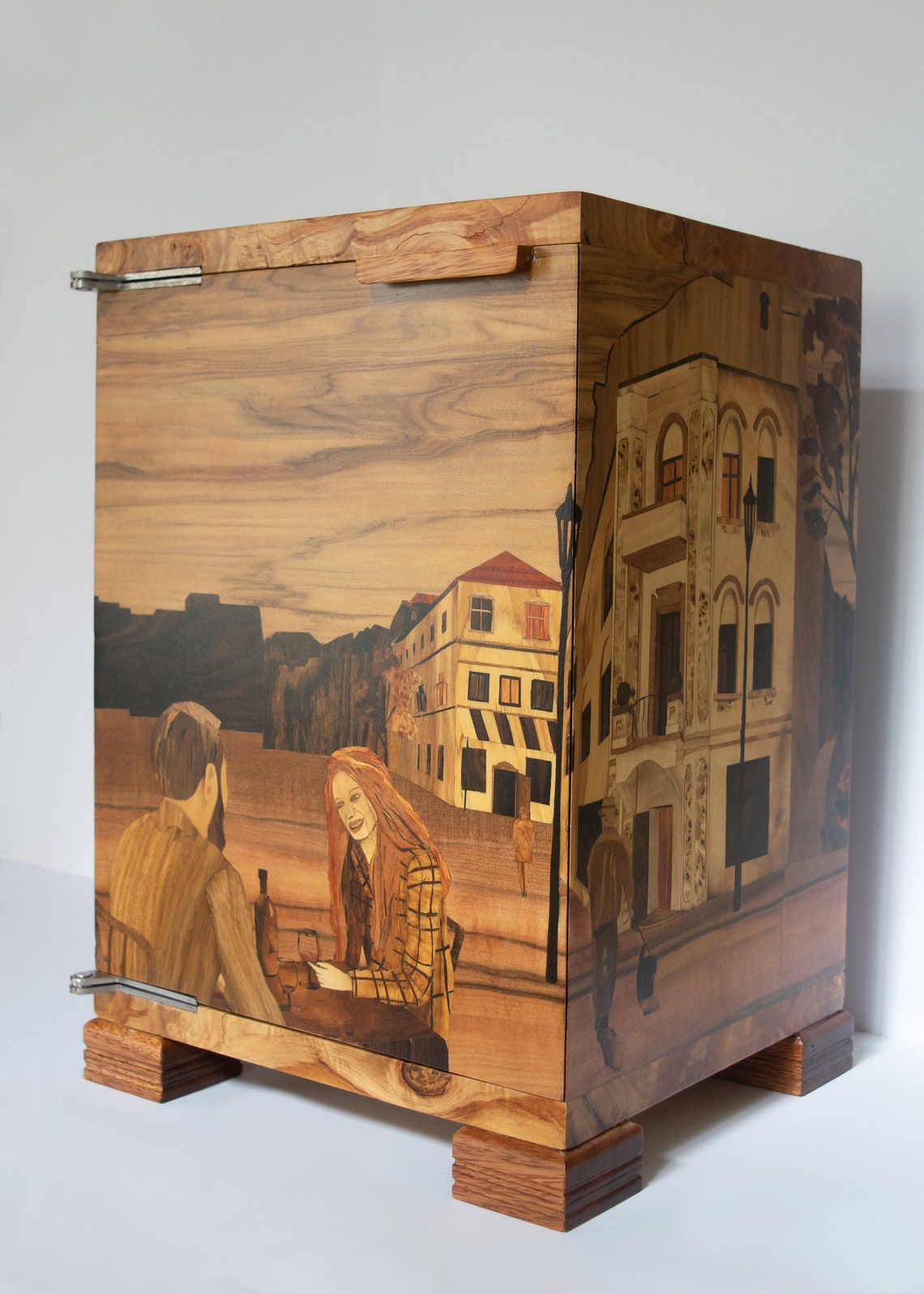 Tabletop Jewelry With Marquetry, Armoire, Jewelry Organizer