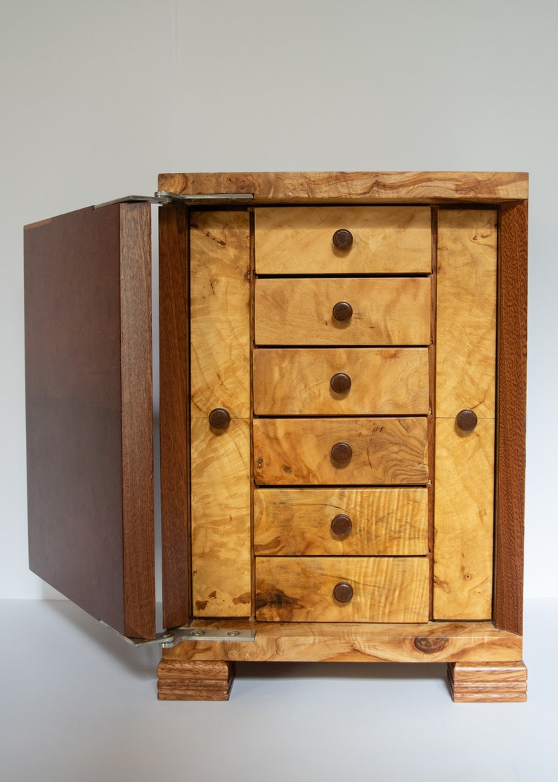 Tabletop Jewelry With Marquetry, Armoire, Jewelry Organizer