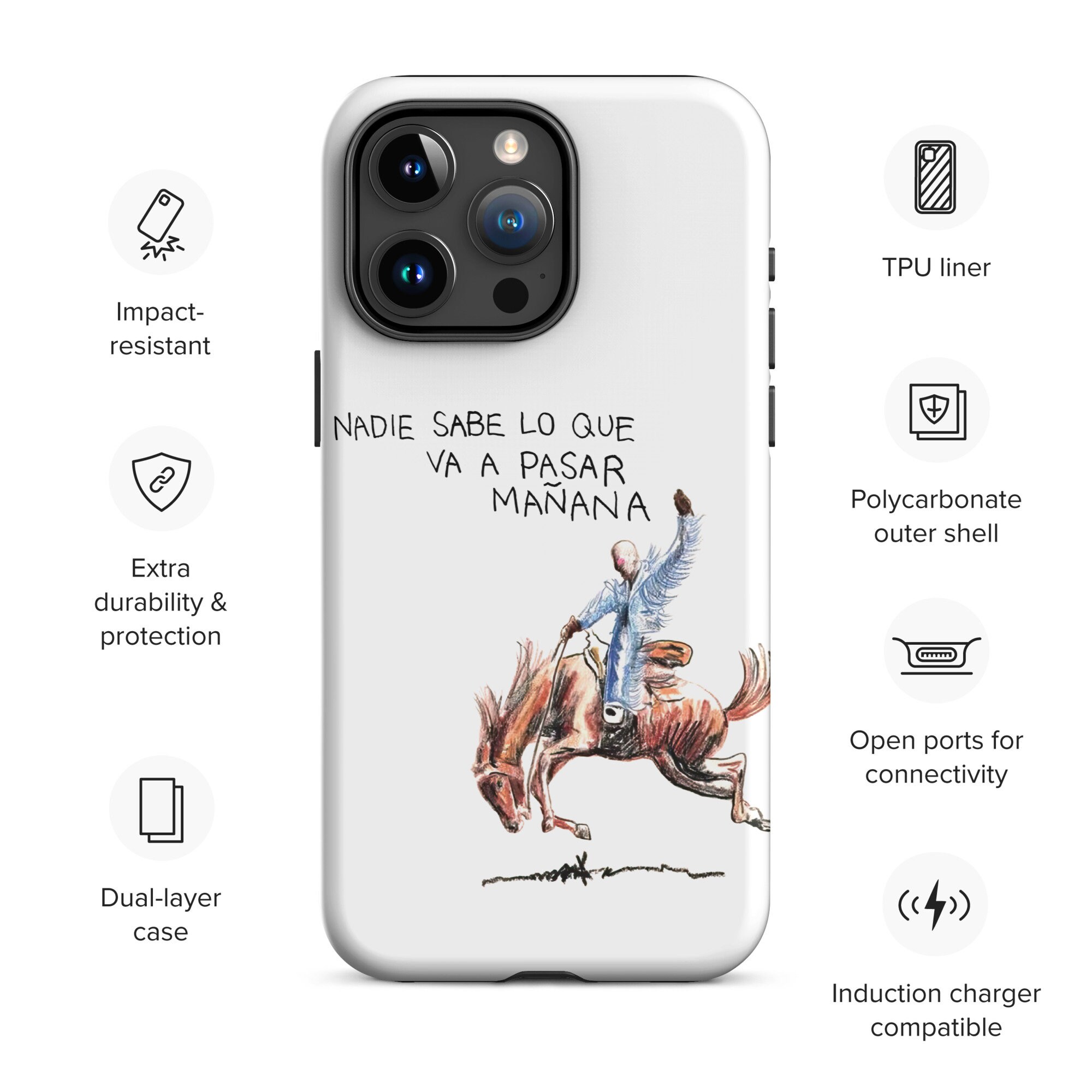 Tough Case for iPhone® Bad Bunny Nadie sabe lo que va a pasar mañana
