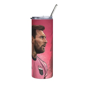 Messi Inspired Stainless Steel Tumbler - 20oz, Sports Fan Gift, Travel Mug, Personalized Drinkware, Soccer Lover Accesory, Birthday [...]