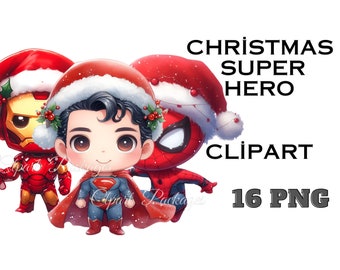 Kerst superheld clipart PNG boom ornamenten 16 PNG schattige superhelden Avengers clipart winter vakantie baby Avengers SVG, Spider-man