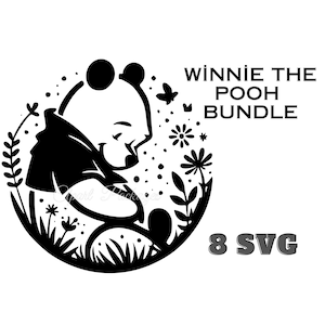 Winnie de Poeh 8 SVG, Winnie de Poeh Clip Art, Poeh digitale download voor silhouet, vector, clipart, SVG-bestanden, Poeh Beer, uniek ontwerp