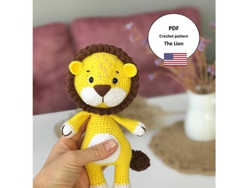 Löwe Häkelanleitung, Amigurumi Pattern, Safari Animal Häkelanleitung, PDF Pattern