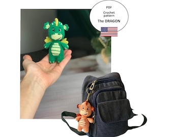 Dragon Crochet Pattern, Mitho the Small Dragon Amigurumi Pattern, PDF Pattern Keychain Crochet Pattern, Keychain Dragon Pattern