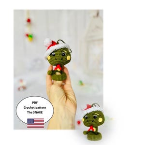 The Snake Amigurumi Crochet Pattern, Christmas Tree Decor Pattern, Snake Crochet, PDF Download Crochet