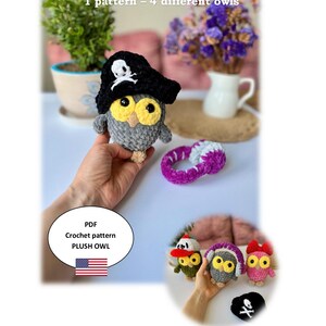 Plush Owl Crochet Pattern, 3 in 1 Easy Animal Amigurumi Pattern, Owl Pattern, Plush Toy Pattern, PDF Download Crochet