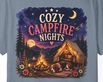 Cozy Campfire Nights by Gypsy Camp Co. | Camping T-Shirt | Gypsy Camp Co. Tee | Tent Camping Shirt | Campfire Tee