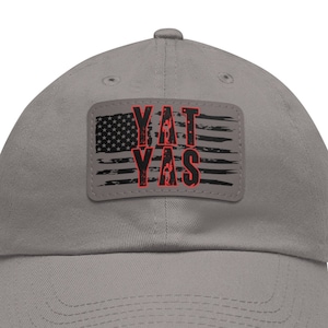 YATYAS USMC Dad Hat: American Flag Leather Patch Cap