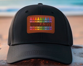 OORAH Crayons, Dad Hat, with Leather Patch, USMC, Marines, Funny, Oorah, Marines Gift, marine crayon