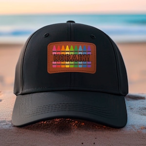 OORAH Crayons Dad Hat, Funny USMC Leather Patch Cap, Marine Corps Gift, Crayon Eater Hat, Military Humor