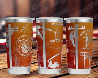 Lineman 20oz Tumbler wrap SVG file