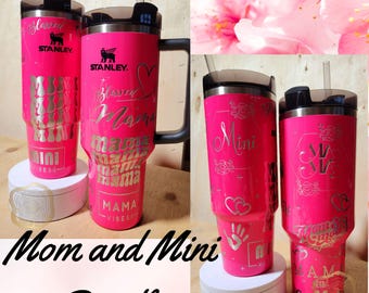 Mom and Mini 40oz and 30oz Full Wrap Tumbler SVG Files Bundle