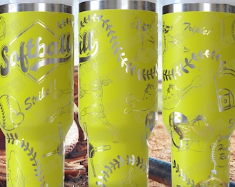 Softball 40oz Tumbler wrap SVG File