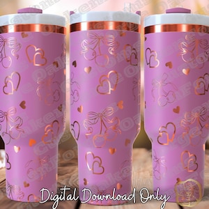 Kirsche Liebe 40 Unzen Full Wrap Tumbler SVG-Datei