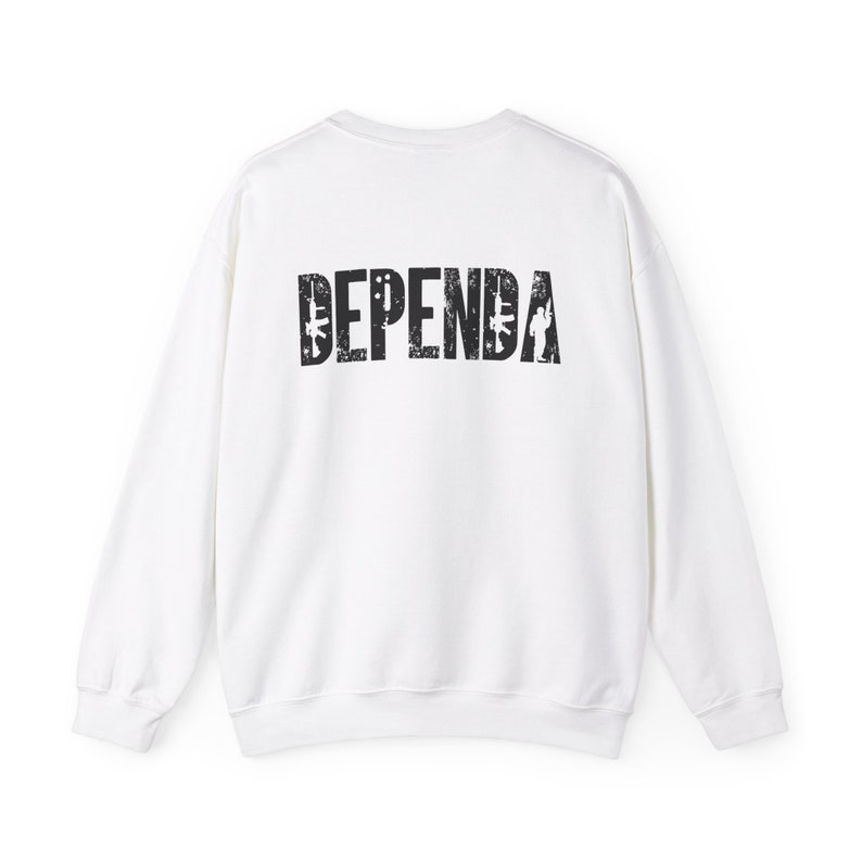 Dependa Crewneck, Funny Military Spouse Sweatshirt, Humorous Military Wife Gift, Military Font Unisex Pullover, Wife, Husband, Spouse shirt image 8