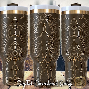 Western Boot Stitching 40oz Full Wrap Tumbler SVG File