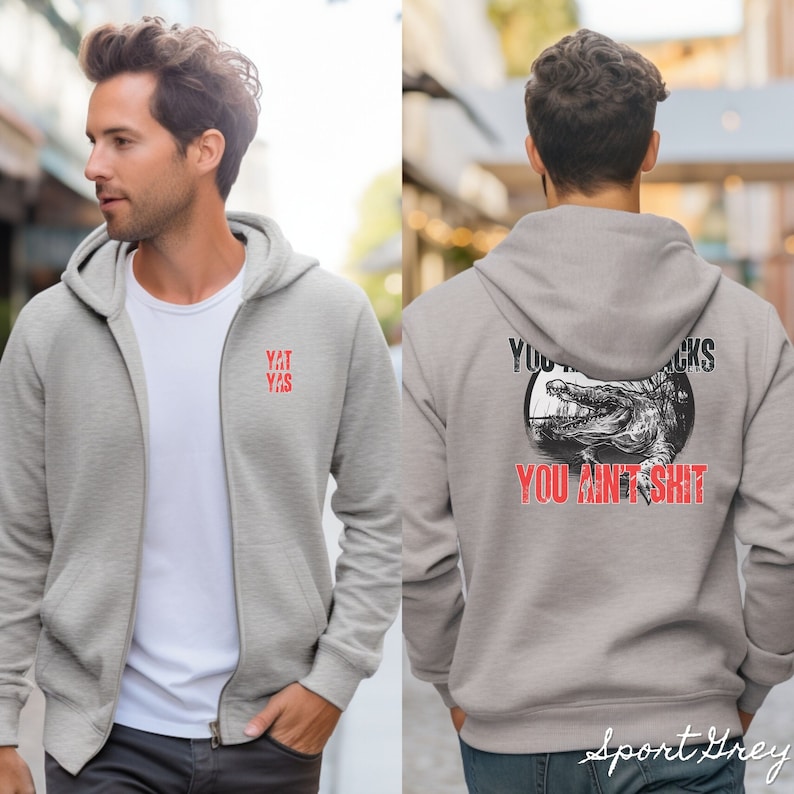 YATYAS Red & Black Gator Full Zip Hoodie - Unisex Heavy Blend image 3