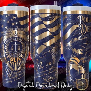Police Dept 40oz volledige Tumbler SVG-bestand