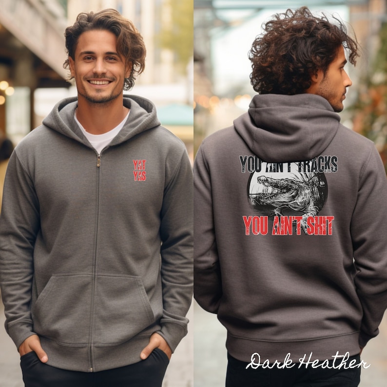 YATYAS Red & Black Gator Full Zip Hoodie - Unisex Heavy Blend image 4