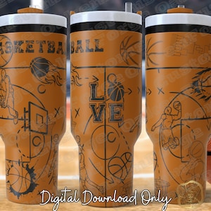 Archivo SVG para envolver vasos de baloncesto de 40 oz