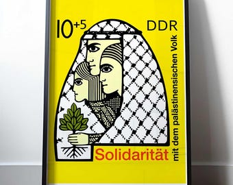 Historical GDR poster (A4 | A3 | A2 | A1) • SOLIDARITY with the Palestinian people