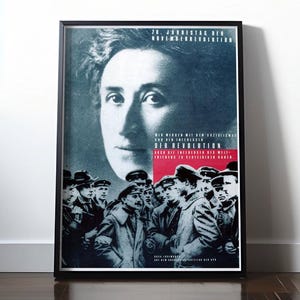Póster histórico de la RDA (RDA) (A4 | A3 | A2 | A1) • RDA: rosa Luxemburgo