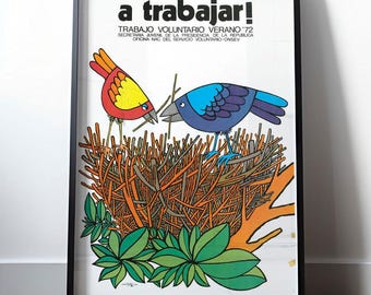 Historisches DDR-Poster (GDR) (A4 | A3 | A2 | A1) • CHILE - a trabajar!