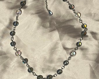ketting met regendruppels | Kralenketting | grillig | sprookjesachtig | cottagecore | fee | grillig | hartketting | flirt | hekserij