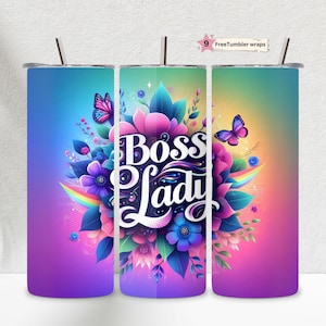 20 oz boss lady regenboog beker wrap Skinny Tumbler Designs | Sublimatiesjablonen | Beker van 20 oz, png PNGEgg | Digitale download