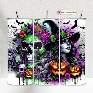 40 Unzen Halloween Tumbler Wrap, 40 Unzen Sublimationsdesign Download, Halloween-Hexe 40 Unzen Tumbler Png, 40 Unzen gruseliger Tumbler Sublimation 40 Unzen Wrap