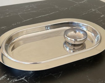 Stainless Steel Oval Serving  Tray