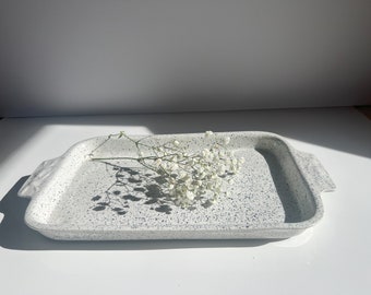 Navy and white scattered serving tray