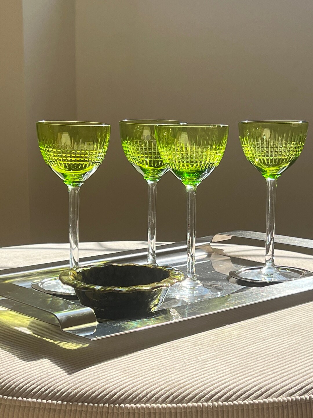 Baccarat Nancy Crystal Wine Glasses Set Of 2 Olive Colour Etsy Baccarat Nancy Crystal Wine Glasses Set Of 2 Olive Colour Etsy