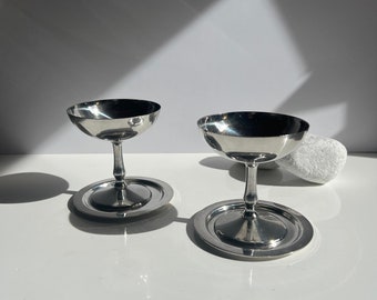 Stainless steel Italian cocktail and ice cream cups - Set of 2