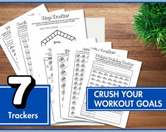 Workout Tracker Printable Bundle: Fitness & Weight Training Goals (Digital Download)
