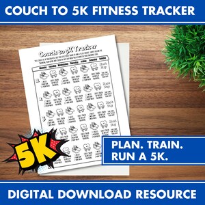Couch to 5K Tracker Printable, beginner runner, run tracker, 5K Training Plan Chart, Beginner Runner Fitness Log, workout Progress run Sheet