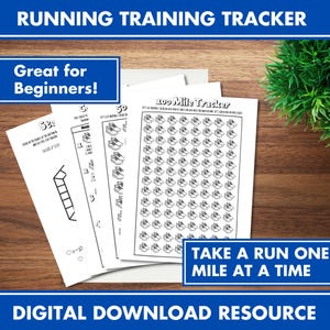 Lot de feuilles de travail imprimables pour le coureur, guide d'entraînement pour la course, 5 km sur canapé, entraînement au marathon, 100 milles, 50 milles, plan de train pour débutants