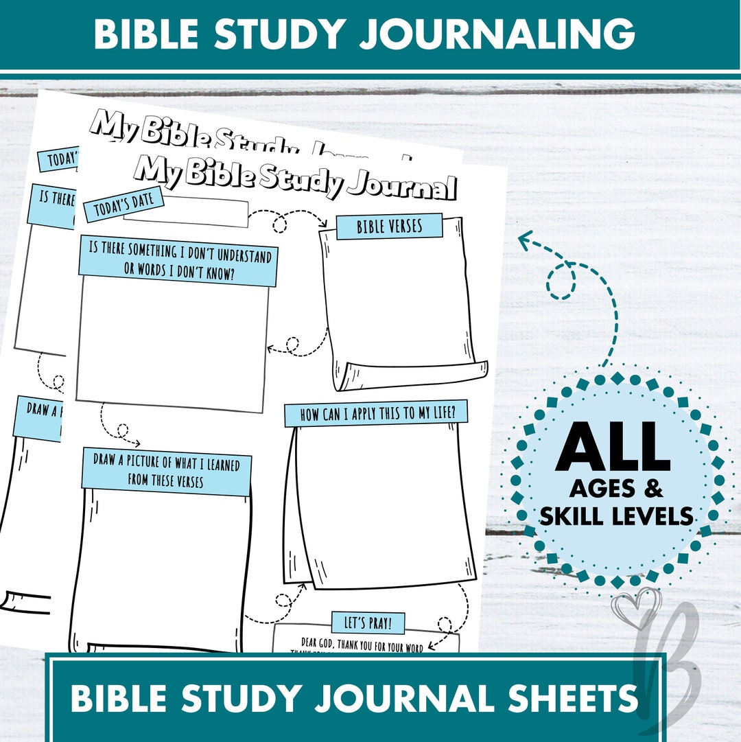 Bible Study Journal Worksheet, Kids Christian Faith Journal, Women ...