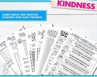 Kindness Challenge Worksheets: Classroom Learning Prompts (PDF)