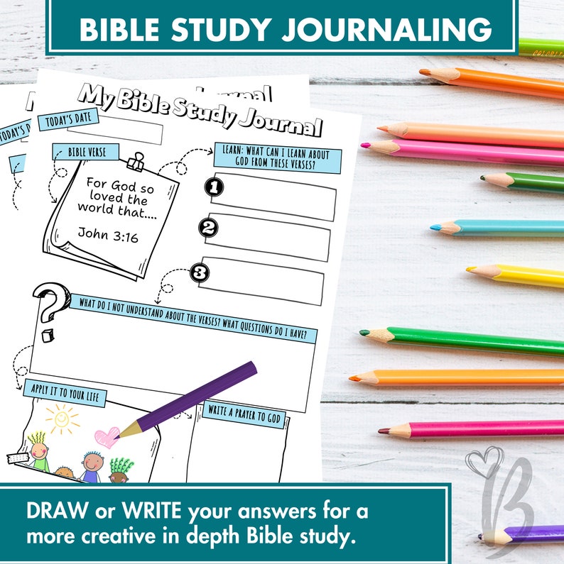 Bible Study Journaling Worksheet: Creative Faith Journal (digital ...