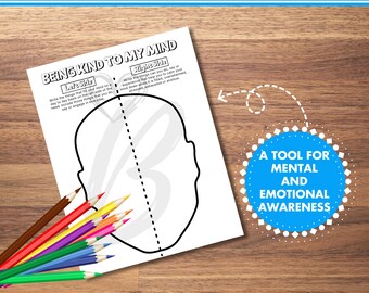 Be Kind to Your Mind Worksheet, Brain Dump for Social Emotional Learning Activity, Mental Health & Therapy Tool for Anxiety, Mindful Kids