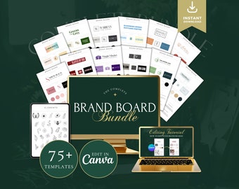 Editable Canva Brand Board Business Branding Templates, Semi Custom Online Business Branding Kit Bundle, DIY Logo Designs, Mood Board Inspo