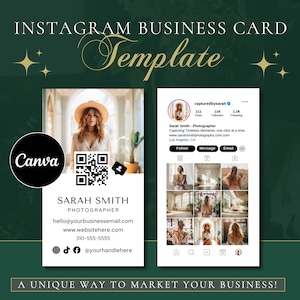 Instagram Visitenkarte Template, QR-Code Visitenkarte, Canva Visitenkarte Template, Fotograf Realtor Makler Visitenkarte