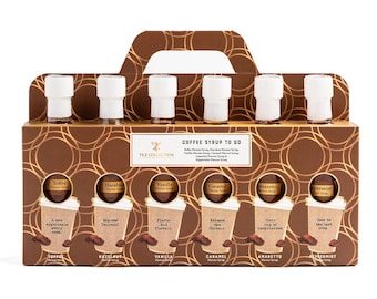 Premium Coffee Syrup Gift-Assorted Flavoured Syrup For Coffee Including Vanilla Caramel Toffee Hazelnut Amaretto Peppermint Coffee Gift sets