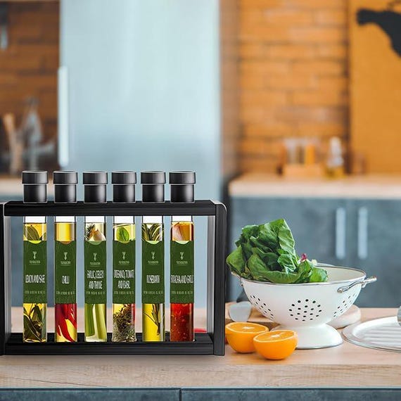 Gourmet Infused Olive Oil Gift Set With Bamboo Rack - Etsy